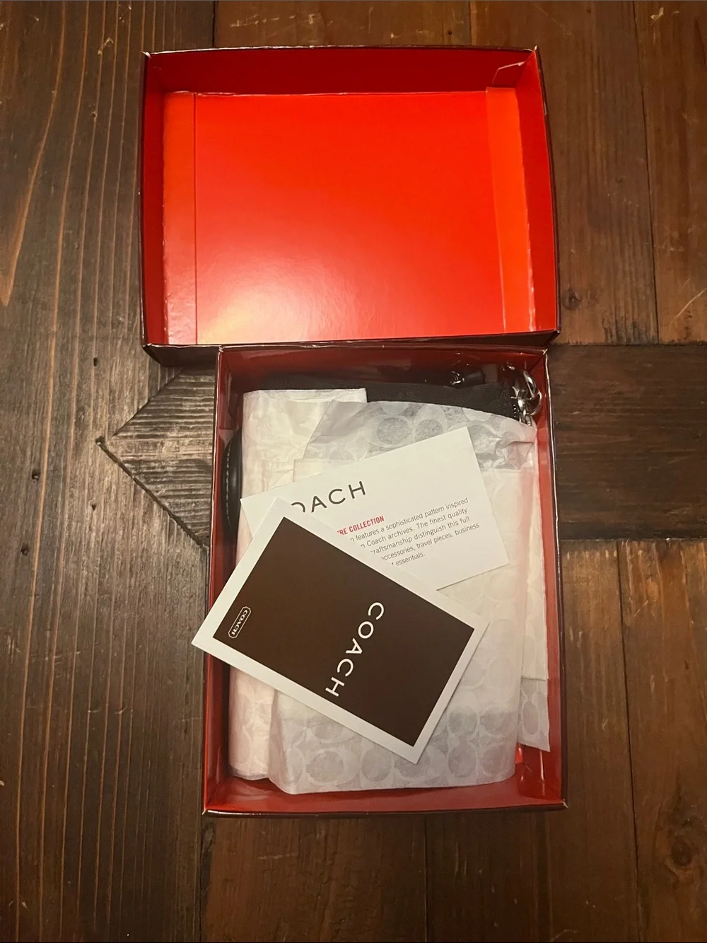 Coach Black Signature Wristlet with Leather Strap